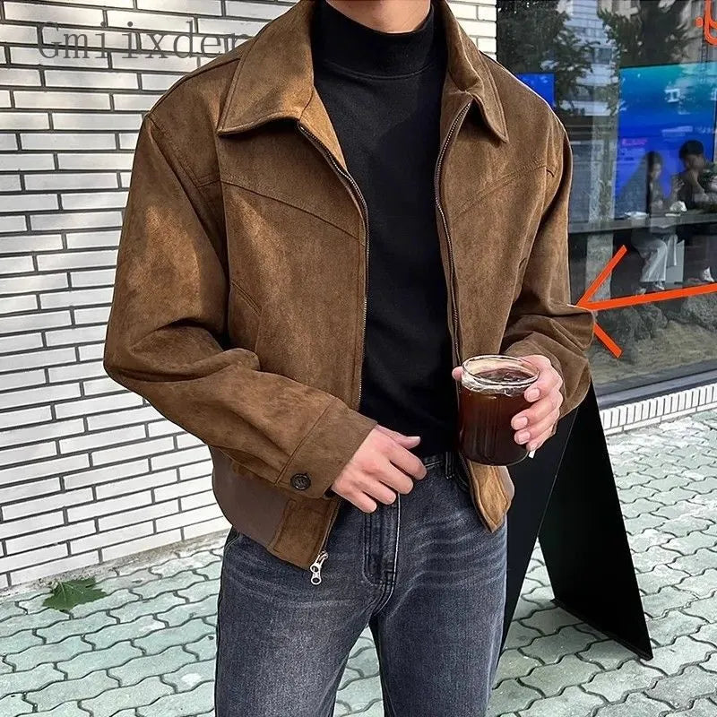 Stylish men's vintage zip jacket. Casual everyday fashion for versatile layering and a classic look.
