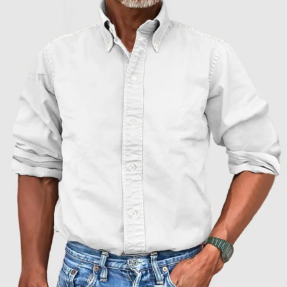 Men's vintage long sleeve button down shirt. Relaxed fit for all-day comfort. Great for casual & business casual.