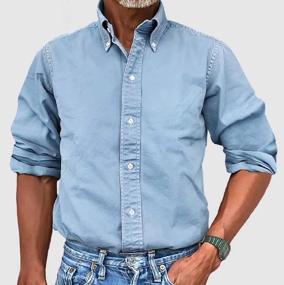 All-season men's vintage button down shirt. Long sleeve, relaxed fit for ultimate comfort & classic men's fashion.