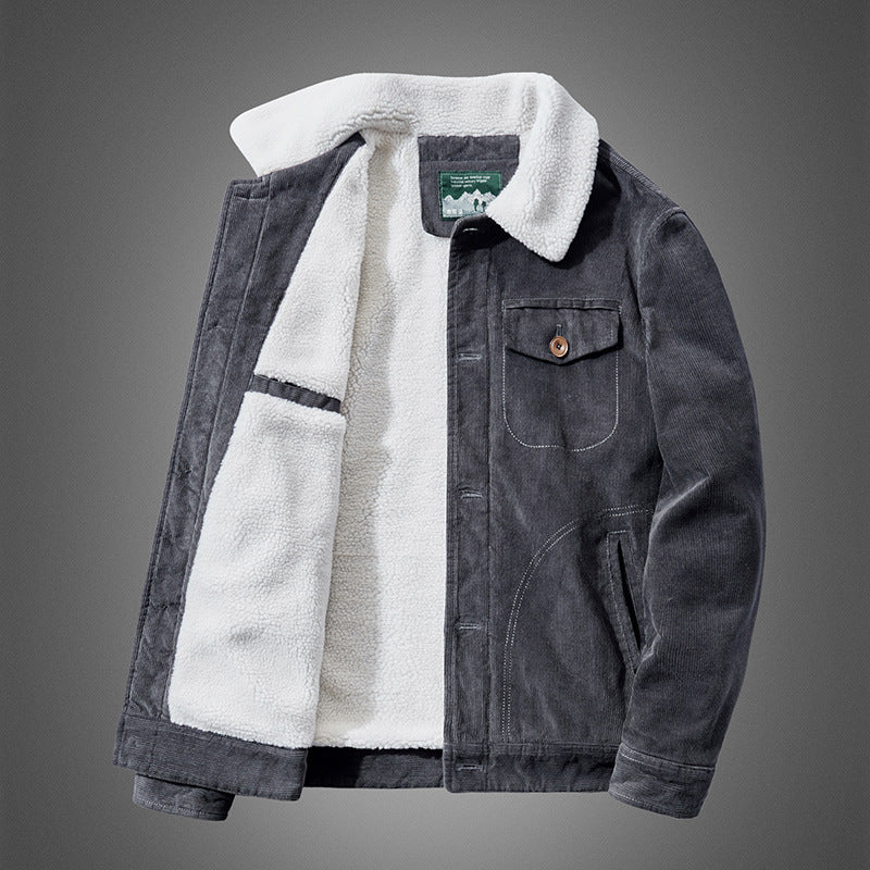 Men's multi-pocket velvet jacket, a versatile piece for vintage and fall fashion
