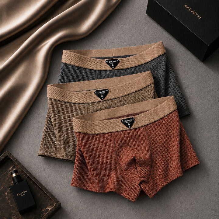 Soft waffle knit men's boxer shorts. Comfortable loungewear for everyday basics and relaxation.