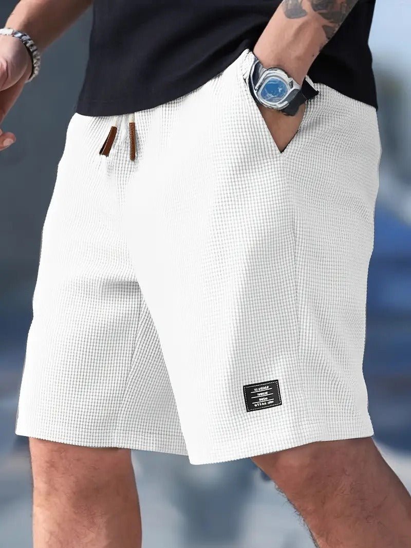 Versatile men's relaxed fit waffle shorts for any casual occasion, comfortable everyday wear, and summer fashion.
