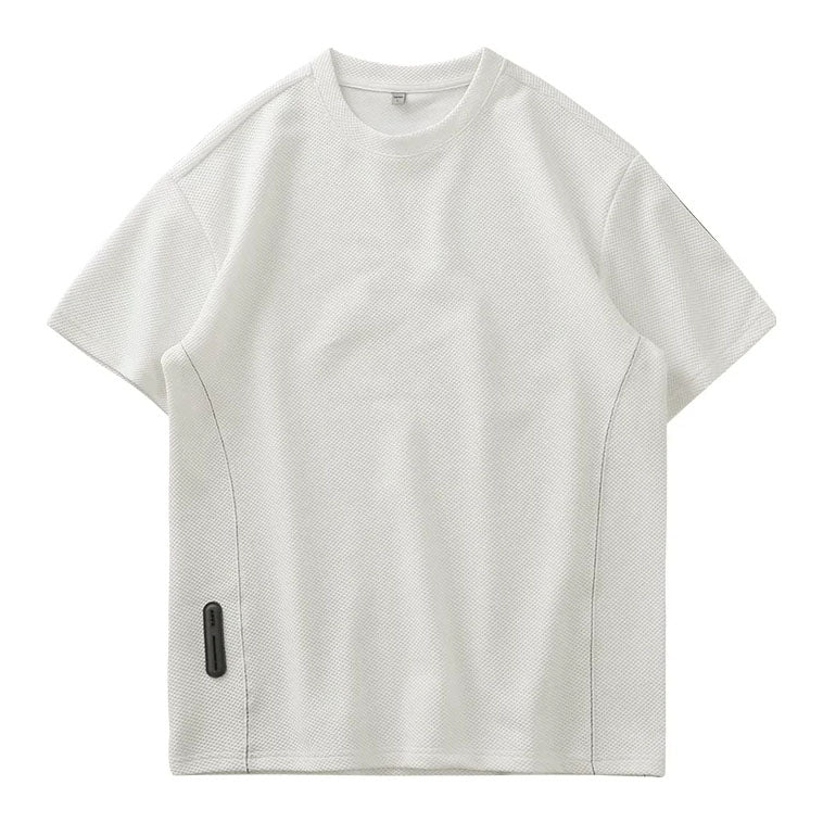 Men's waffle texture t-shirt, oversized fit. Ideal for casual wear, streetwear, and everyday comfort.