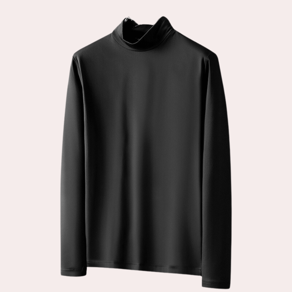 Wrinkle-free men's long sleeve top, ideal for layering or casual wear. Comfortable, breathable polyester.