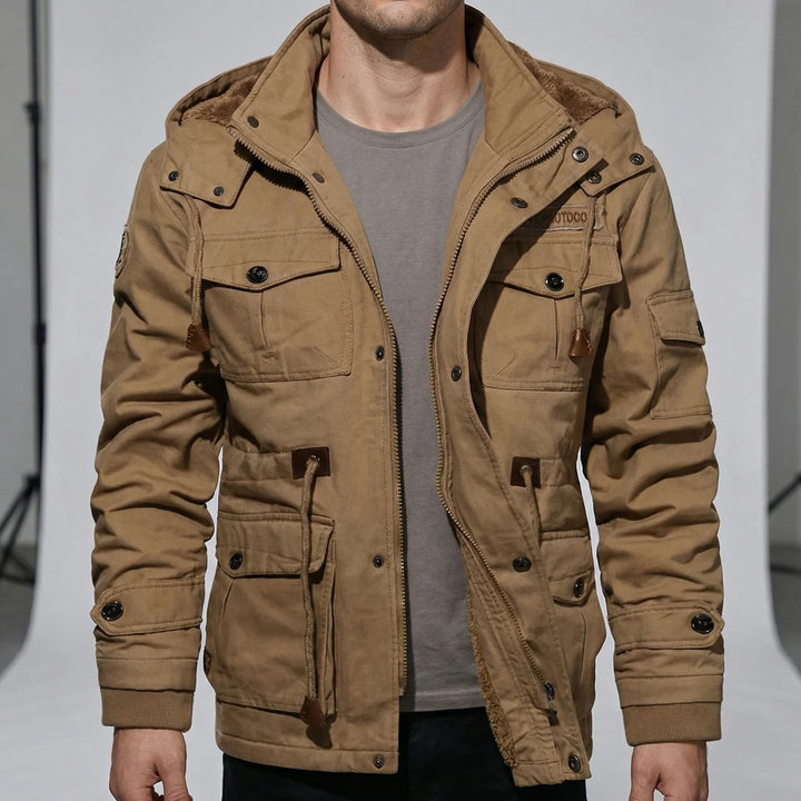 Stylish men's windproof & water-resistant everyday parka. Perfect for cold weather layering.
