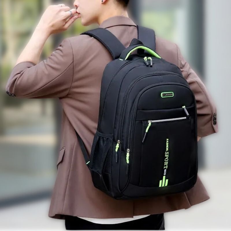 Men's waterproof business travel backpack, ideal for laptops & daily commute.