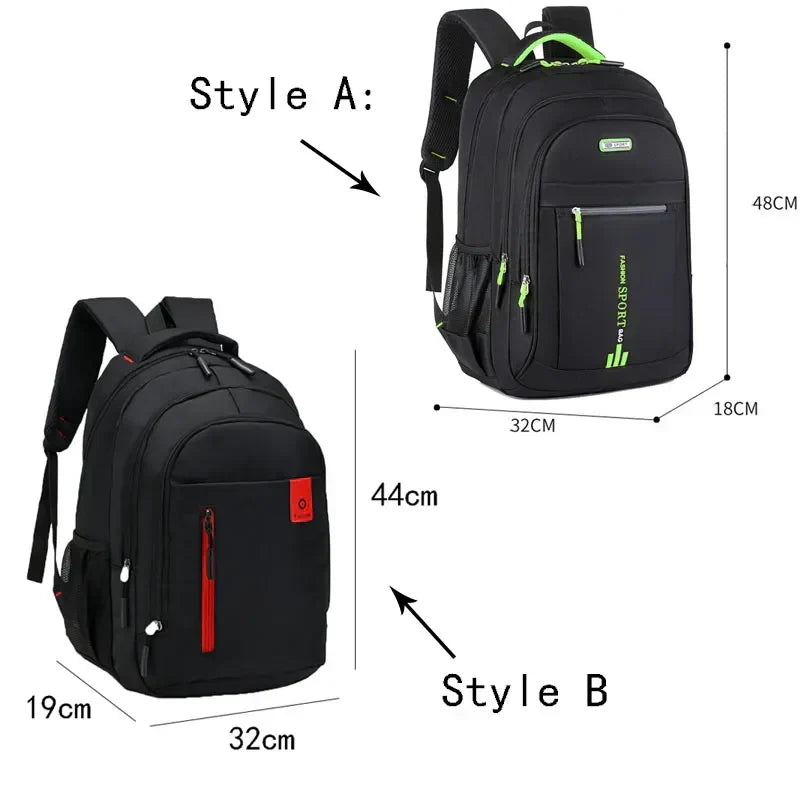 Modern men's waterproof school laptop backpack, versatile for commute & outdoor.