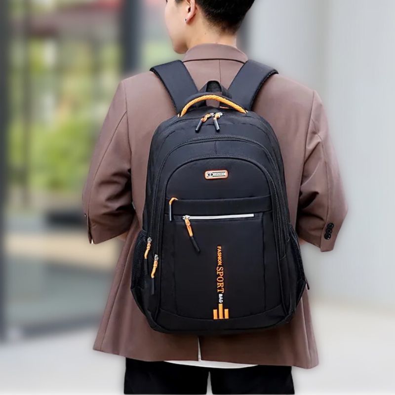 Stylish men's durable waterproof laptop backpack for business & school.