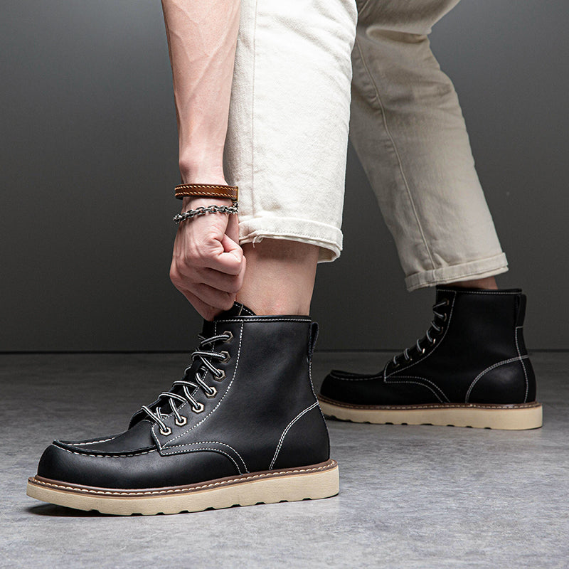Men's motorcycle-inspired chukka boots, offering protection and style on the road
