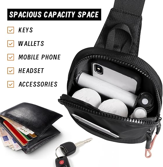 Sleek, waterproof men's mini sling bag. Comfortable CrossLite crossbody for essentials.