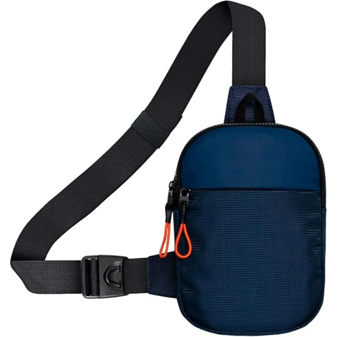Stylish men's mini sling bag. A lightweight, waterproof chest bag for modern accessories.
