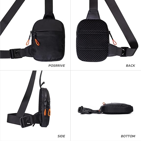 CrossLite men's waterproof mini sling bag. Versatile chest & crossbody for active lifestyles.