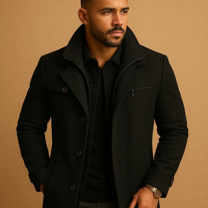 Stylish men's waterproof winter coat, ideal for outdoor activities & commuting. Stay warm & dry.