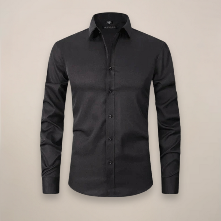 Comfortable men's long-sleeve button-up shirt for smart casual weekend wear.