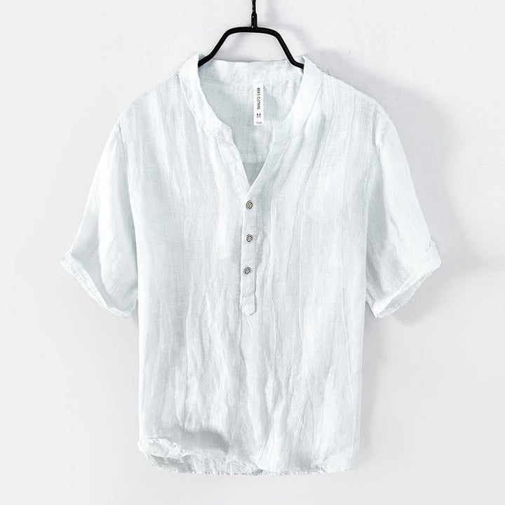 Men's Short Sleeve Half Button Shirt