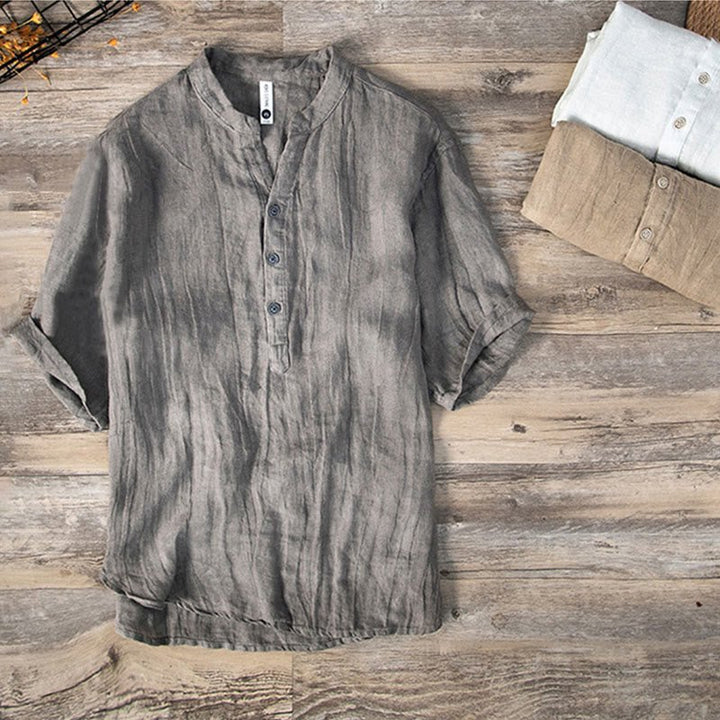 Men's Short Sleeve Half Button Shirt