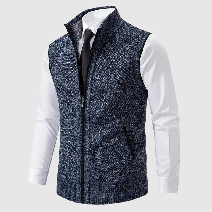 Men's Zip - Up Wool Blend Sweater Vest - Lexians