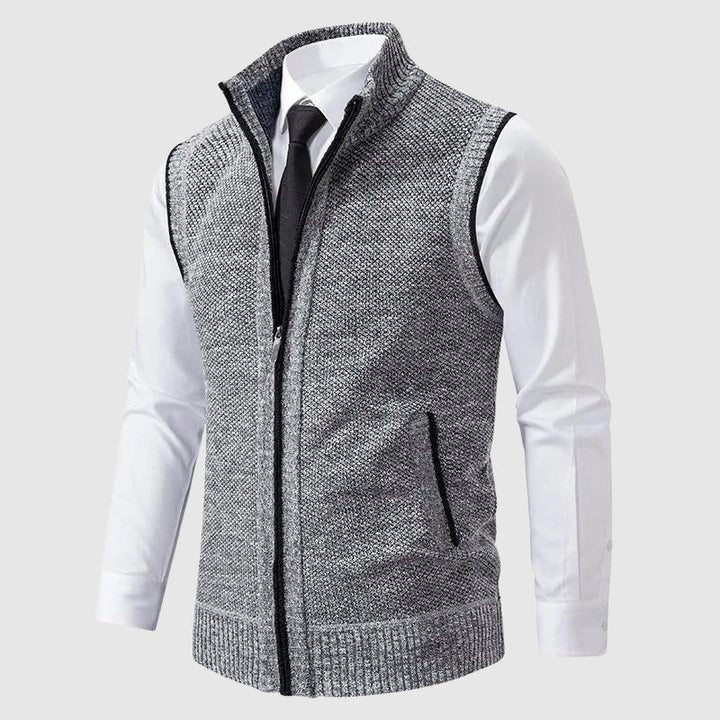 Men's Zip - Up Wool Blend Sweater Vest - Lexians