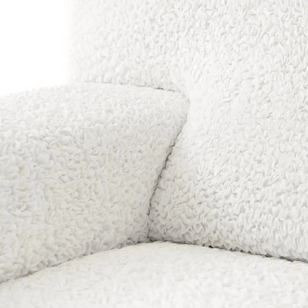 "Microfiber 3-seater recliner slipcover in light grey, versatile fit; transforms decor with protective, stylish cover."