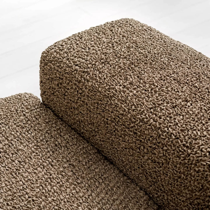"Microfiber 3-seater sofa slipcover in various colors, showcasing a snug fit and elegant texture for enhanced decor."