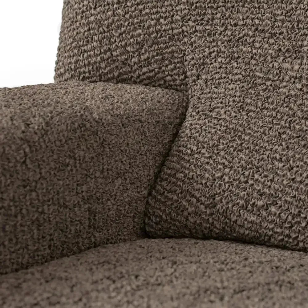 "Microfiber 3-seater sofa slipcover in various colors, showcasing a snug fit and elegant texture for enhanced decor."