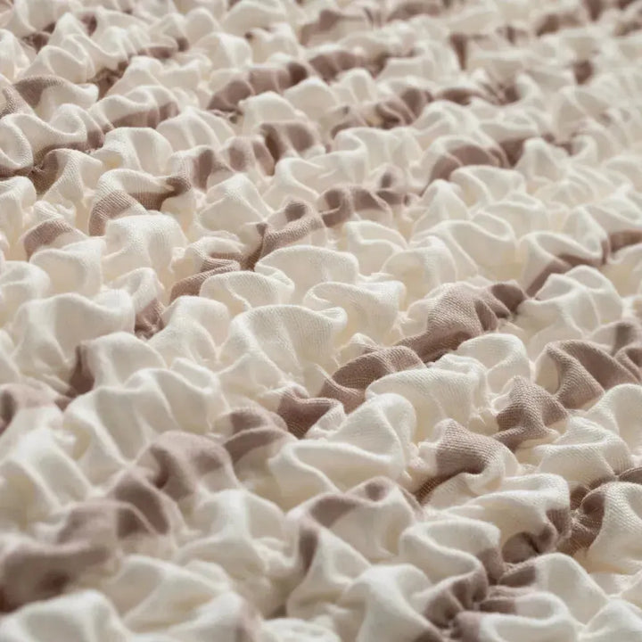 "Microfiber 3-seater sofa slipcover in various colors, showcasing a snug fit and elegant texture for enhanced decor."