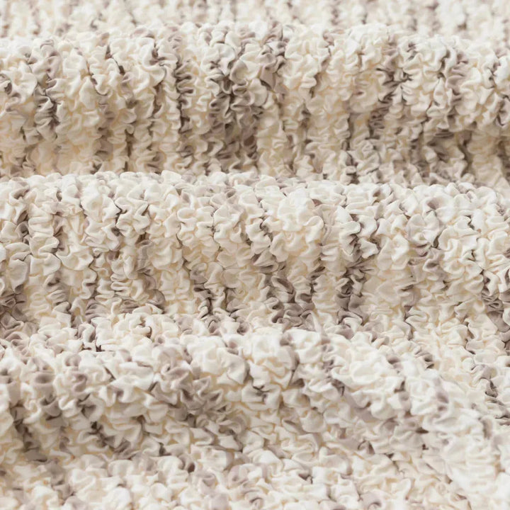 "Microfiber 3-seater sofa slipcover in various colors, showcasing a snug fit and elegant texture for enhanced decor."