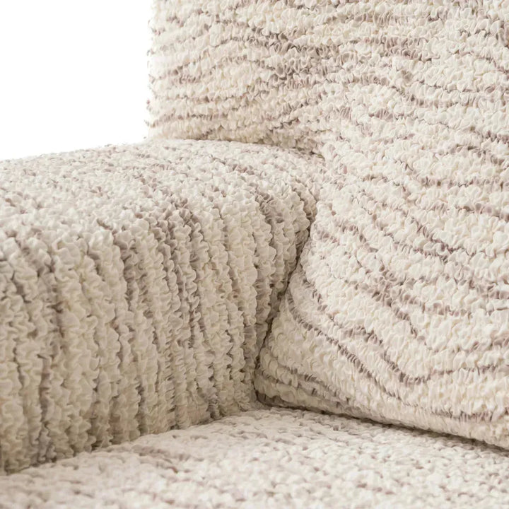 "Microfiber 3-seater sofa slipcover in various colors, showcasing a snug fit and elegant texture for enhanced decor."