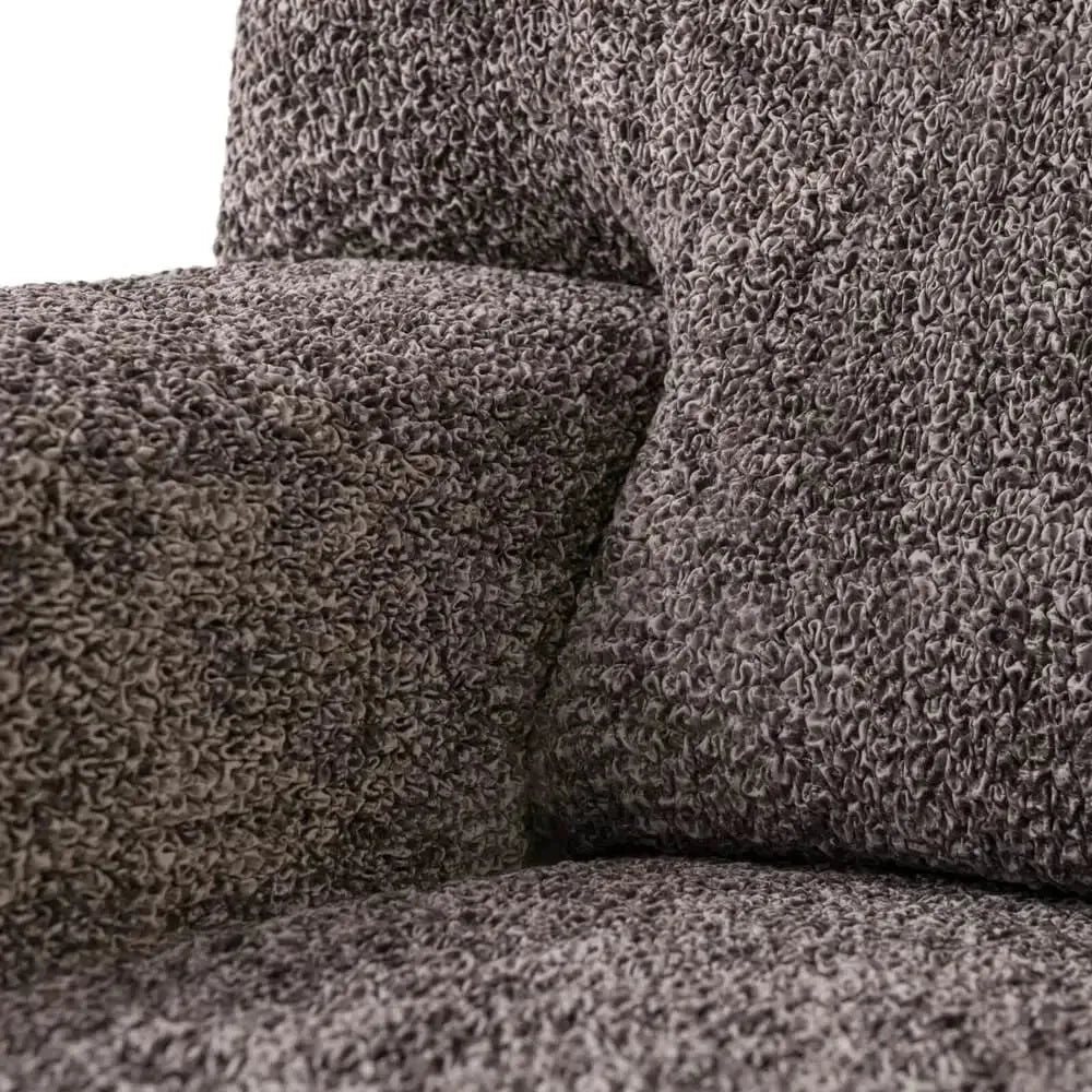 "Microfiber 3-seater sofa slipcover in various colors, showcasing a snug fit and elegant texture for enhanced decor."