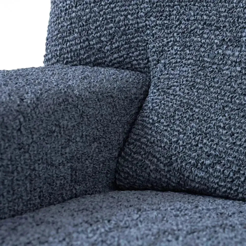 "Microfiber 3-seater sofa slipcover in various colors, showcasing a snug fit and elegant texture for enhanced decor."