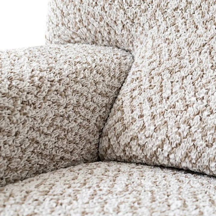 "Microfiber 3-seater sofa slipcover in various colors, showcasing a snug fit and elegant texture for enhanced decor."