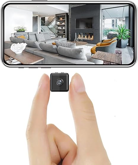 Mini 1080P WiFi security camera for discreet wireless home surveillance. Indoor/outdoor use.