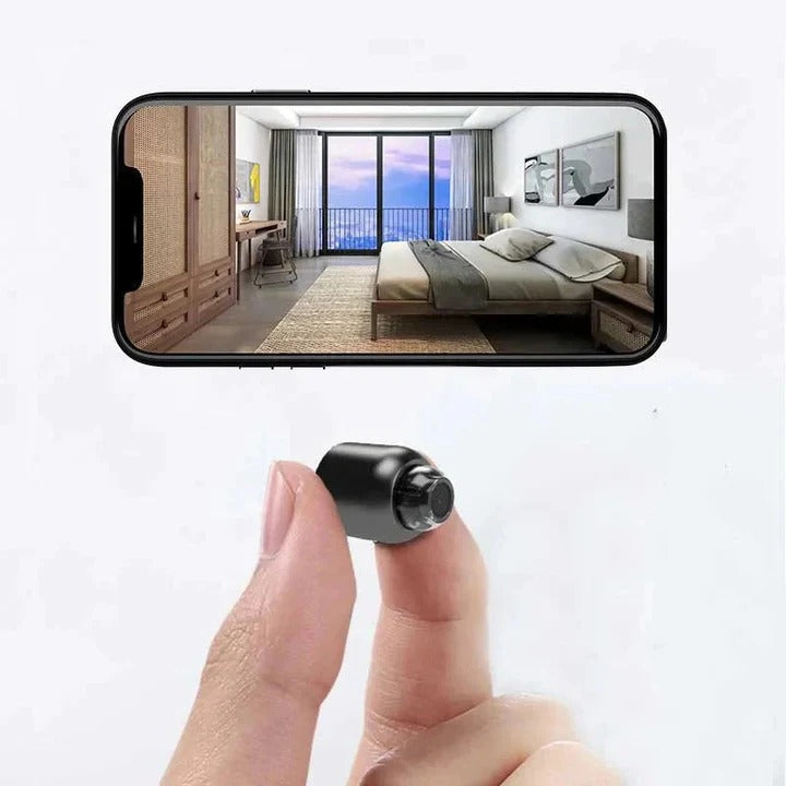 Mini WiFi camera for discreet home security. Wireless, portable, and easy to set up for peace of mind.