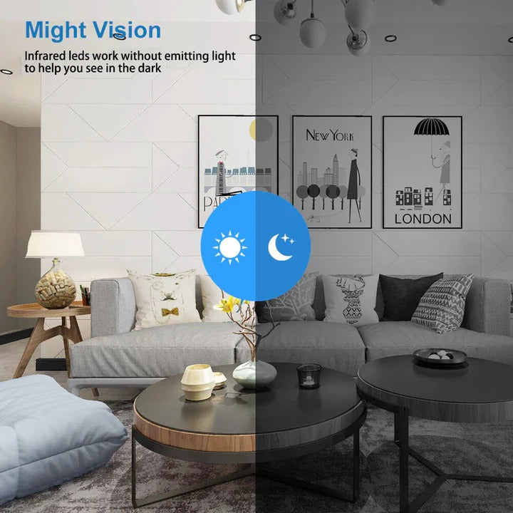 Small WiFi security camera with advanced motion detection, instantly alerting your phone to any activity.