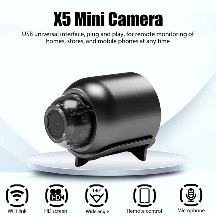 Tiny discreet camera for comprehensive home security. Features wireless connectivity, night vision, & easy setup.