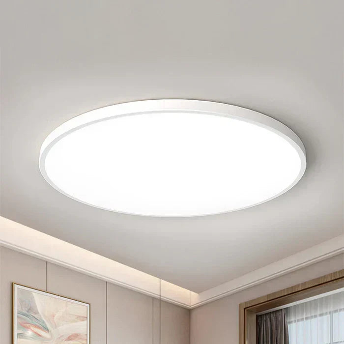 AuraSphere LED ceiling light, energy-efficient modern lighting with a minimalist design for home decor.