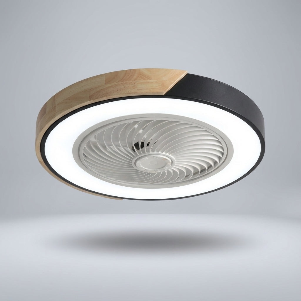 Premium bladeless LED ceiling fan. Quiet operation, modern home lighting, & comfortable indoor airflow.
