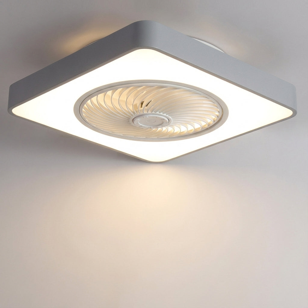 Innovative bladeless LED ceiling fan providing quiet comfort and modern home illumination. Remote control.