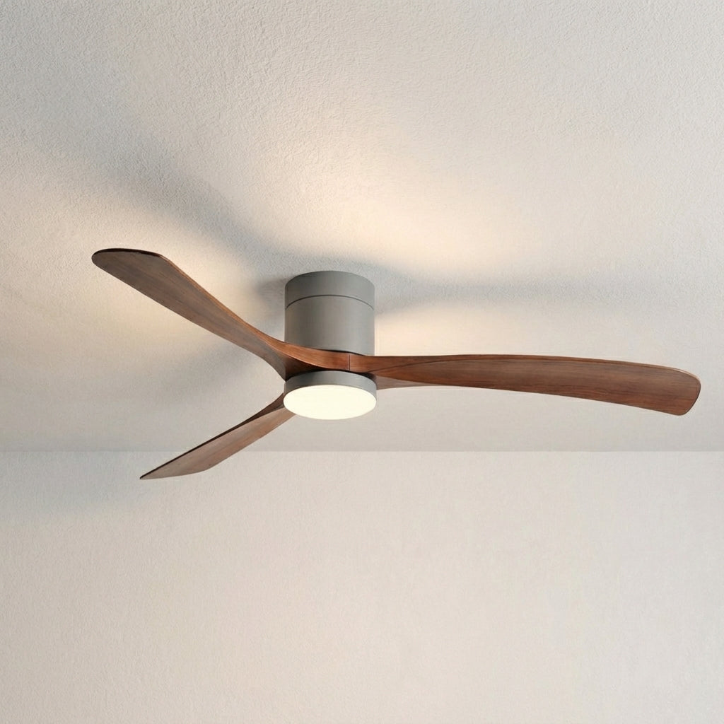 Quiet modern ceiling fan with powerful airflow & LED light. Smart, energy-efficient, remote controlled indoor fan.