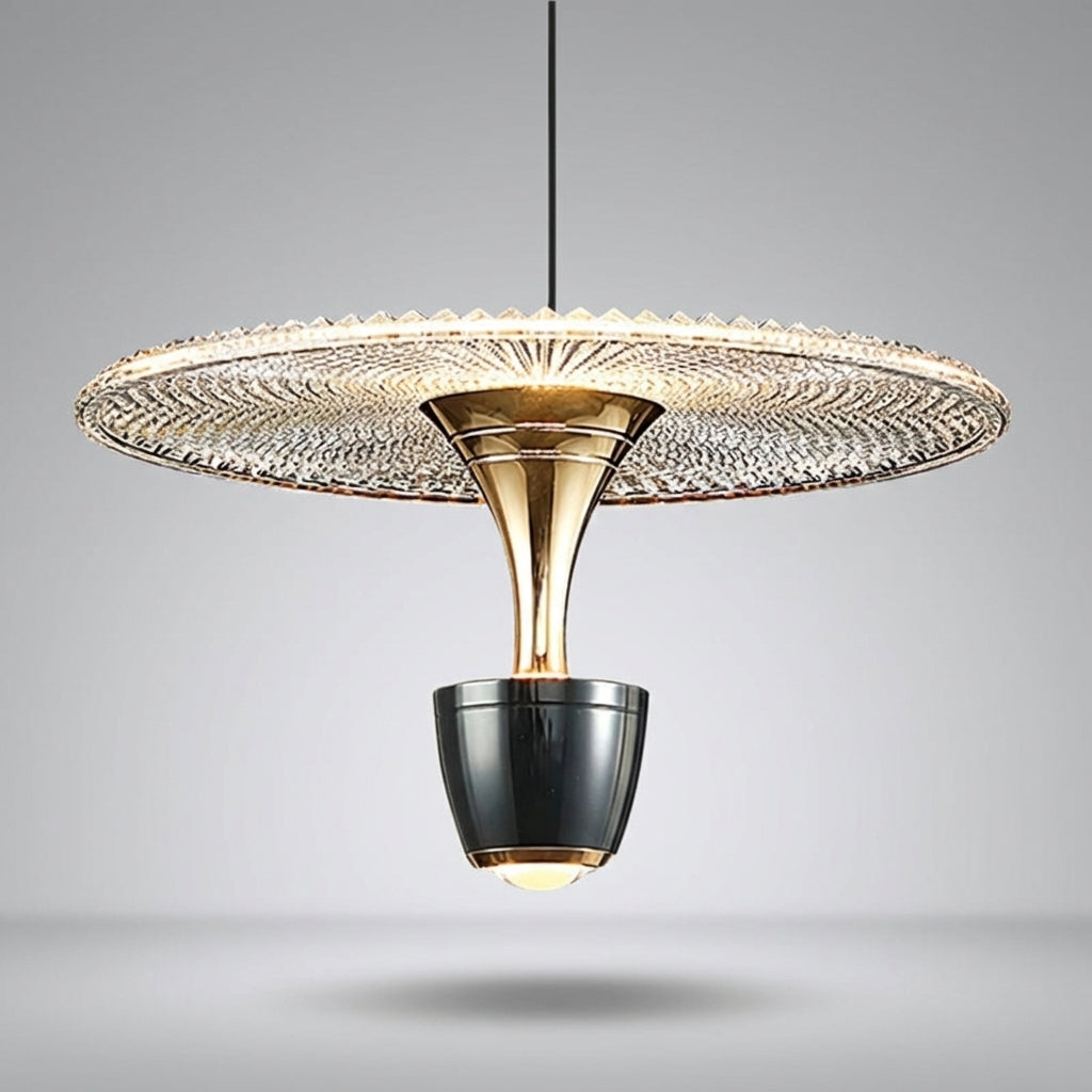 Glissara modern pendant light; sleek design for glare-free ambient lighting in any home decor.