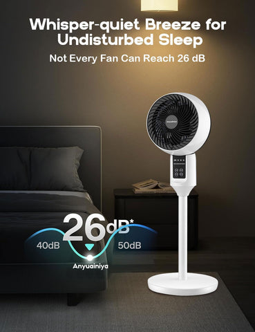 Compact modern table fan, adjustable and quiet, perfect for desk or bedroom air circulation with remote.