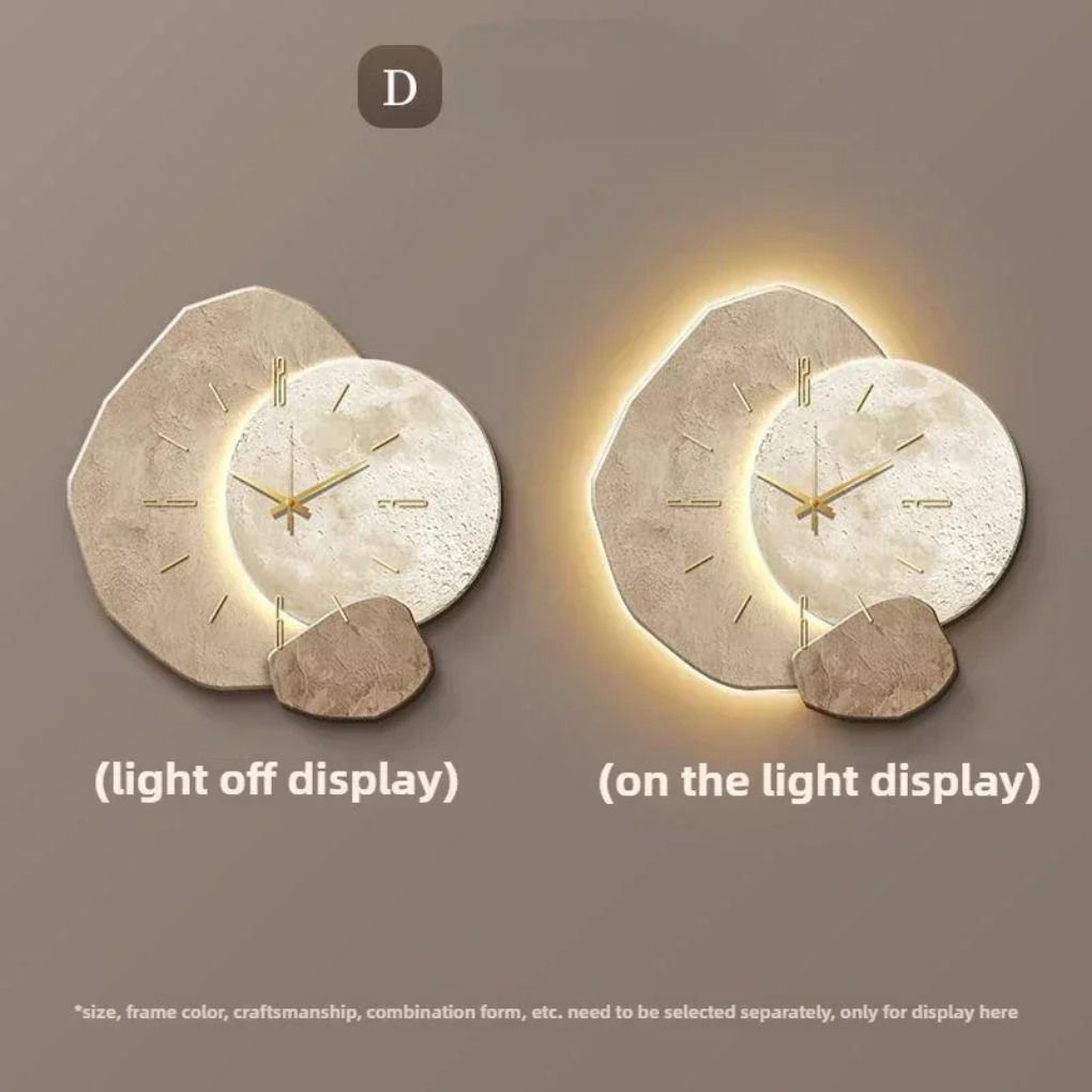 Illuminated silent wall clock with dimmable LED light, a modern accent for any room.