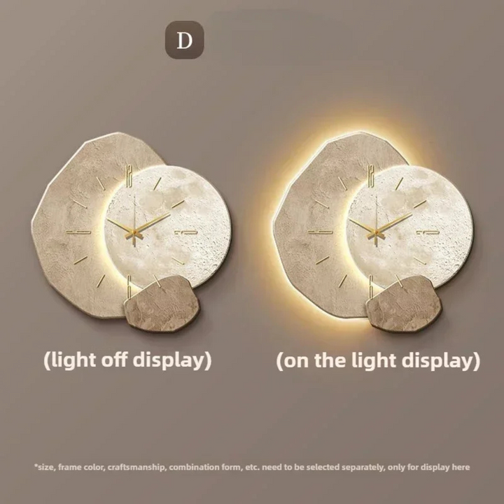 Illuminated silent wall clock with dimmable LED light, a modern accent for any room.