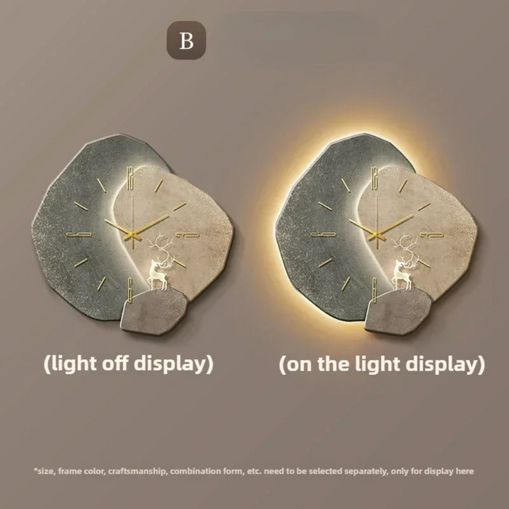 Contemporary LED wall clock, a unique piece of modern wall art and functional home lighting.