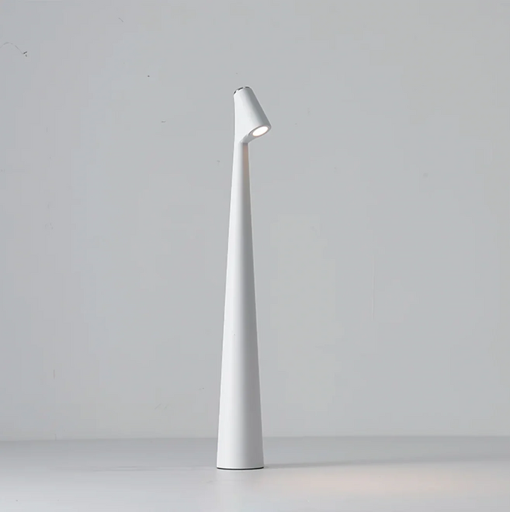 Contemporary LED table lamp, portable & dimmable, perfect for creating indoor or outdoor mood.