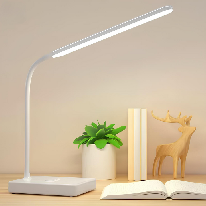 Adjustable LED reading light, LumoFlex flexible desk lamp with USB power, perfect for any workspace.
