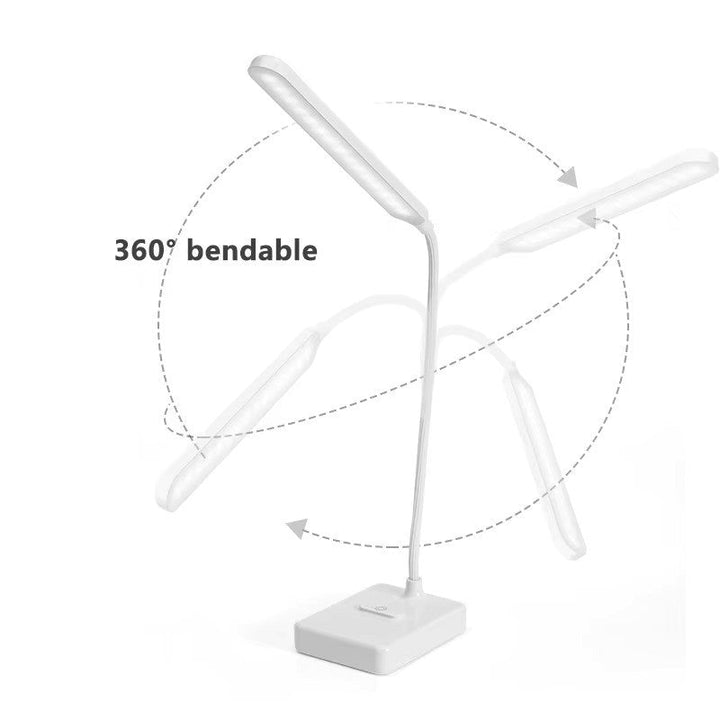 Premium LumoFlex LED desk lamp with flexible arm, dimmable, for precise task lighting & comfortable reading.