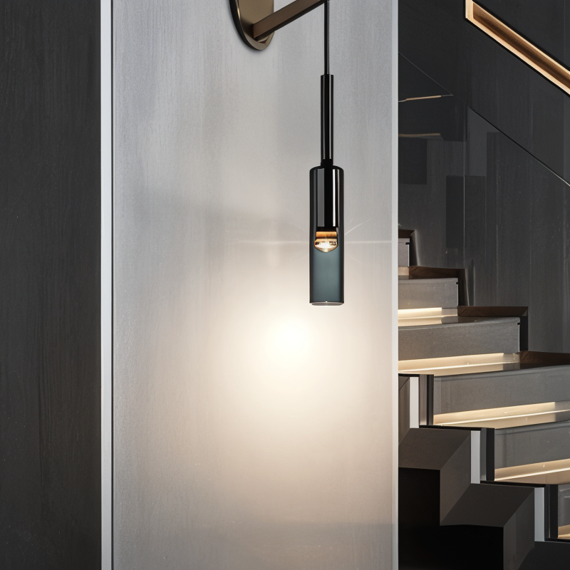 Modern minimalist wall lamp Orvane with elegant smoke glass shade, perfect for contemporary home decor.