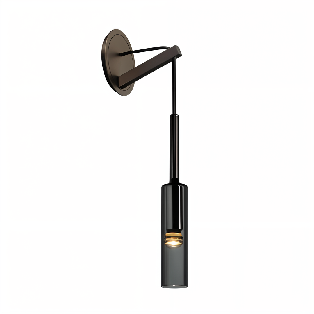 Orvane smoke glass wall lamp, a sleek modern lighting fixture for sophisticated interior design.