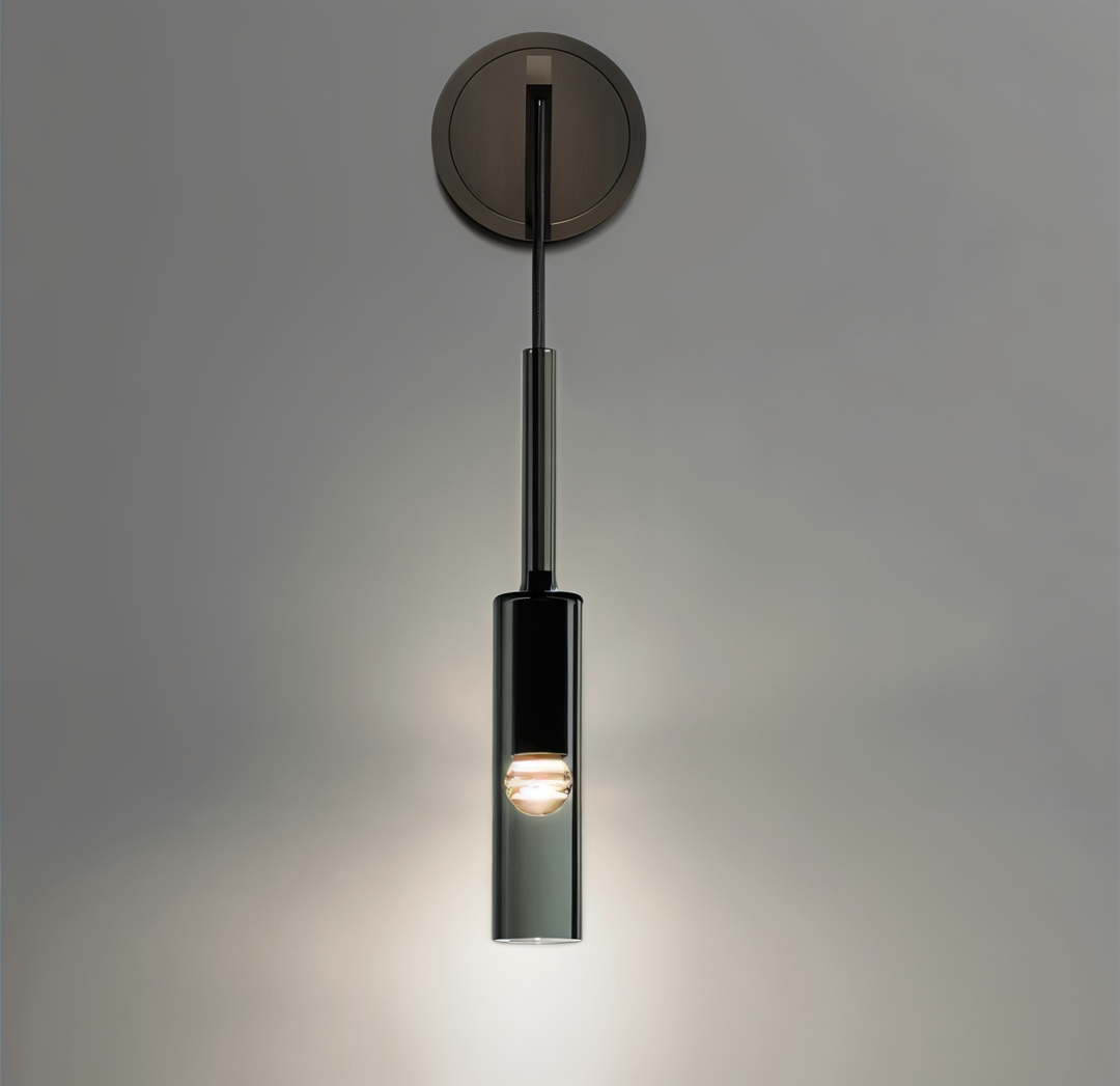 Elegant minimalist LED wall lamp with a sophisticated smoke glass accent. Modern home decor essential.